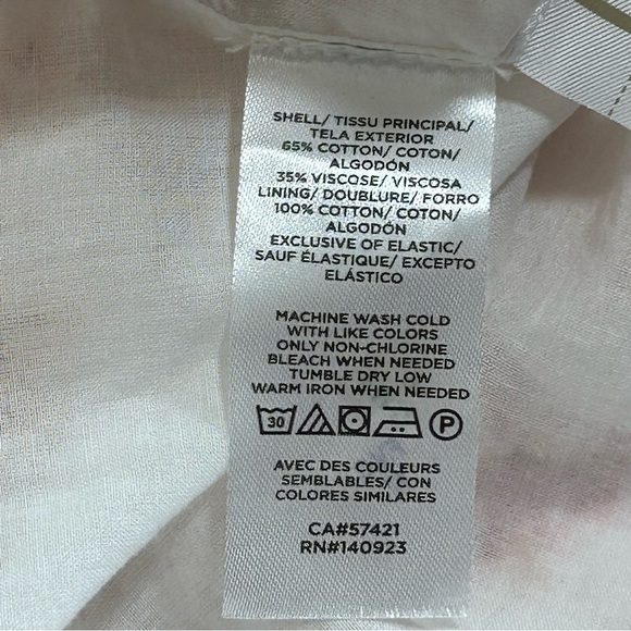 Duluth Trading Co Cream Short Sleeve Tee Blue/Gold Floral Brown Stripe Pattern - Picture 3 of 11